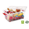 Large Plastic Multipurpose Stackable Storage Box with Lid, Handle Wheels, Transparent 32 Litters