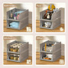 Storage Organizer for Clothes Foldable Wardrobe Cupboard Organizer Box Set Closet Storage Basket for Almirah Large Size Pack of 4 Gray