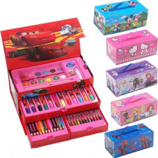 54 Pcs Kids Art Set Box Colour Pencil, Crayons, Water Colour And Sketch Pen Kit