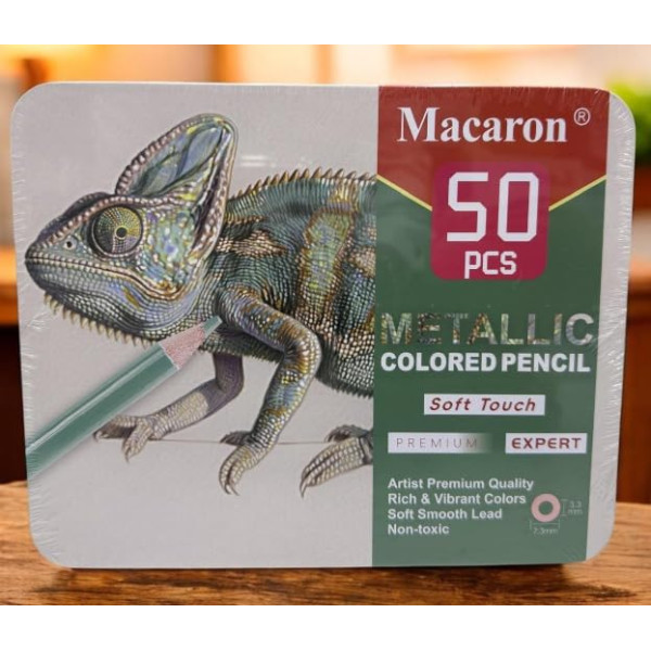 Metallic Shade Colored Pencils Set of 50 Colors for Drawing, Sketching And Blending