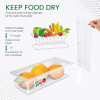 Fridge Storage Containers / Boxes with Removable Drain Plate, Lids, Stackable Organizer, Fridge Storage Box (Set Of 6)