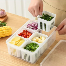 Fridge Storage Boxes ,Container for Kitchen Storage Set, Storage in Kitchen, Vegetable Storage, Draining