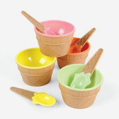  Ice Cream Bowls With Spoon
