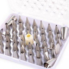 52 Pieces Cake Piping Icing Nozzles Tips Kit Set, Stainless Steel Russian Nozzle Piping Tips or Cakes Cupcakes Decorating Cookies Pastry, 52pcs/Set in a Box