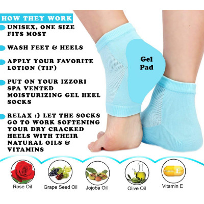 Gel Heel Socks for Dry Hard Cracked Heel Repair Pad