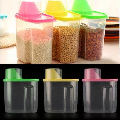  Set Of 3 Food Grade Plastic Kitchen Storage Jar Dispenser Box(Set Of 3)