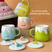 Cute & Adorable.. Ceramic Tea / Coffee / Milk Mugs.. With lid.. 