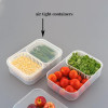 Fridge Storage Boxes with Draining Crisper Refrigerator And Kitchen Storage Containers