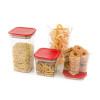 4 Piece Airtight Storage Container Set Square Plastic Grocery Boxes Combo