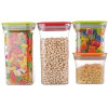 4 Piece Airtight Storage Container Set Square Plastic Grocery Boxes Combo