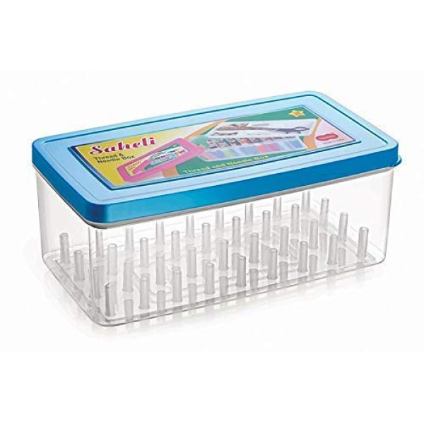 Plastic Saheli Big Size Thread And Needle Storage Box with 36 Spool Compartments