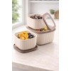 Set of 3 Stackable Food Storage Containers with Lids Microwave And Freezer Safe 