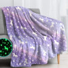 Glow in the Dark Blanket for Kids Soft  Cozy Night Glow Blanket