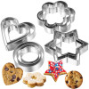Stainless Steel Cookies And Biscuit Cutter Set Of 4 Different Shapes in Heart Star, Circle and Flower Shapes Mould