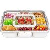 9 Compartment Fridge Storage Container with Lid Handle Airtight Vegetable Snack Organizer Box