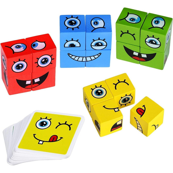  Emoji Face Changing Cube Puzzle Game , Kids Age 3+ Years, Cute Expression Puzzles and Interesting Gift for Boys & Girls