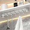 Heavy Duty Suction Cup Hook Rail with 6 Adjustable Hooks No Drill Waterproof Organizer