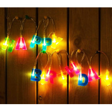 Multicolor 13 LED Letter Lights - Happy Birthday