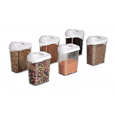 Set Of 6 Cereal Dispenser Easy Flow Storage Jar
