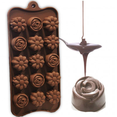  Silicone Multi Flower Shape Chocolate Mould