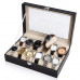 12 Grid Pure Leather Watch Box ,