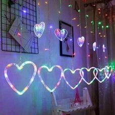 Multicolor Heart Light Curtain
