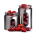 3 Pcs set Stainless Steel Plated Glass Kitchen Canister