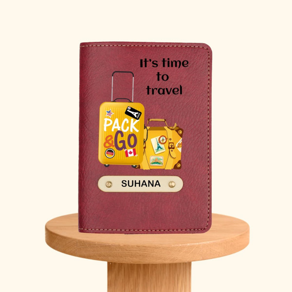 Customized Kids Passport Cover with Name Engraving Personalized Leather Passport Holder