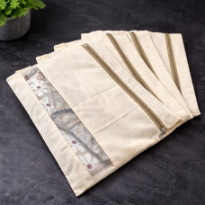 Ivory Cotton Saree Cover With Net Window  