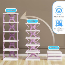 Plastic Shoe Rack for Home Stackable Adjustable Shoe Organizer Shelf with Storage Slots Plastic Shoe Rack for Home Stackable Adjustable Shoe Organizer Shelf with Storage Slots