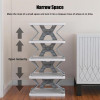 Plastic Shoe Rack for Home Stackable Adjustable Shoe Organizer Shelf with Storage Slots