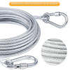 5 Meter Stainless Steel Clothesline with Carabiner Hooks Rustproof Heavy Duty Drying Rope