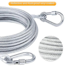 5 Meter Stainless Steel Clothesline with Carabiner Hooks Rustproof Heavy Duty Drying Rope