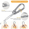 5 Meter Stainless Steel Clothesline with Carabiner Hooks Rustproof Heavy Duty Drying Rope