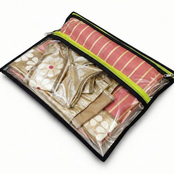 Saree Cover With Blouse Pocket/Color Black – Neon green