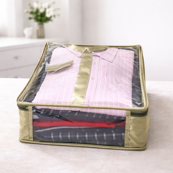 Satin Shirt Cover Top Transparent / Olive Green