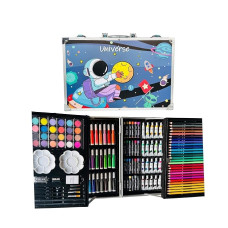 Camlin 145 Pieces Art Set for Kids with Space Theme Storage Case Drawing And Painting Kit