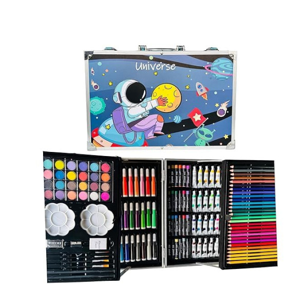 Camlin 145 Pieces Art Set for Kids with Space Theme Storage Case Drawing And Painting Kit Camlin 145 Pieces Art Set for Kids with Space Theme Storage Case Drawing And Painting Kit