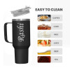 Personalized Tumbler Sipper Mug with Handle And Straw Lid Custom Name 1200ml Stainless Steel Travel Mug
