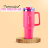 Personalized Tumbler Sipper Mug with Handle And Straw Lid Custom Name 1200ml Stainless Steel Travel Mug