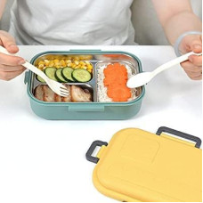 Stainless Steel 3 Compartment Lunch Box for Kids And Adults Leak Resistant Tiffin Box