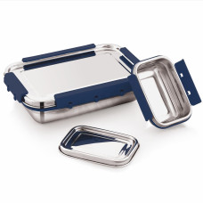 Stainless Steel Lunch Box with 4 Side Lock Airtight And Leakproof Tiffin Box for Office, School Travel  