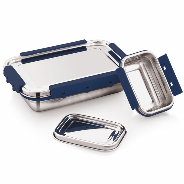 Stainless Steel Lunch Box with 4 Side Lock Airtight And Leakproof Tiffin Box for Office, School Travel  