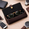 Personalized Leather Sunglass Case with Name And Charm Hard Eyewear Cover for Men And Women