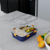 Stainless Steel Lunch Box with 3 Compartment deal for Office, School, College