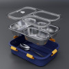 Stainless Steel Lunch Box with 3 Compartment deal for Office, School, College