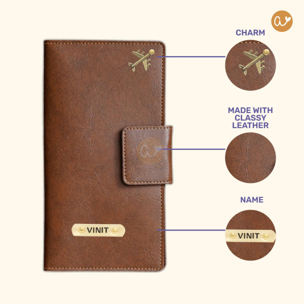 Customized Travel Wallet with Name Personalized Passport Holder Travel Organizer for Men And Women